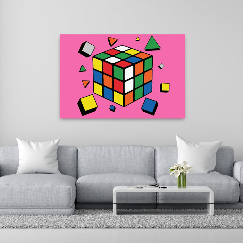 Art mural rétro classique rétro Rubiks, H 40 po x l 60 po