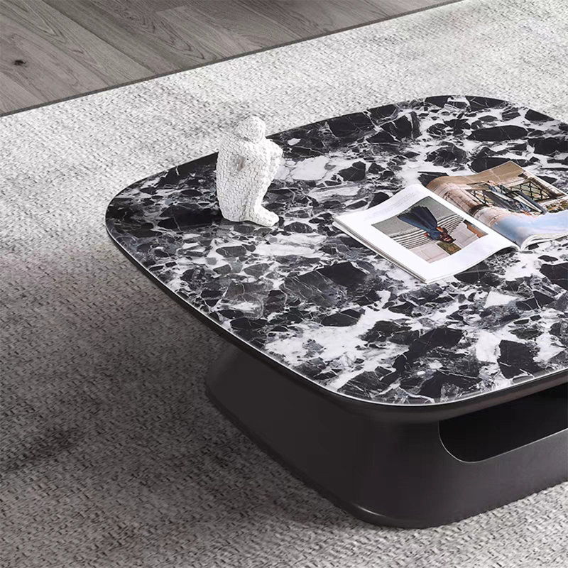 Table basse carrée en bois manufacturé noir