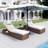 Outdoor Wicker Chaise Lounge Set Patio Reclining Chaise With Side Table And Cushions-1202323812