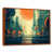 Toile avec cadre flottant brun