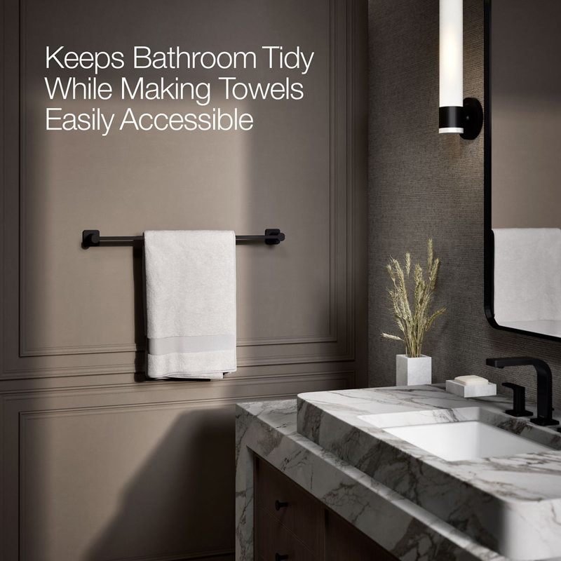 Parallel Towel Bar, Matte Black, 24"W