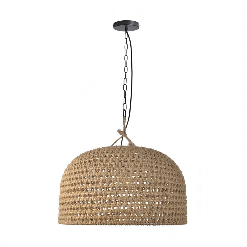 Baldassarre - Light Matte Black Dome Pendant, 76" H x 21.65" W x 21.65" D