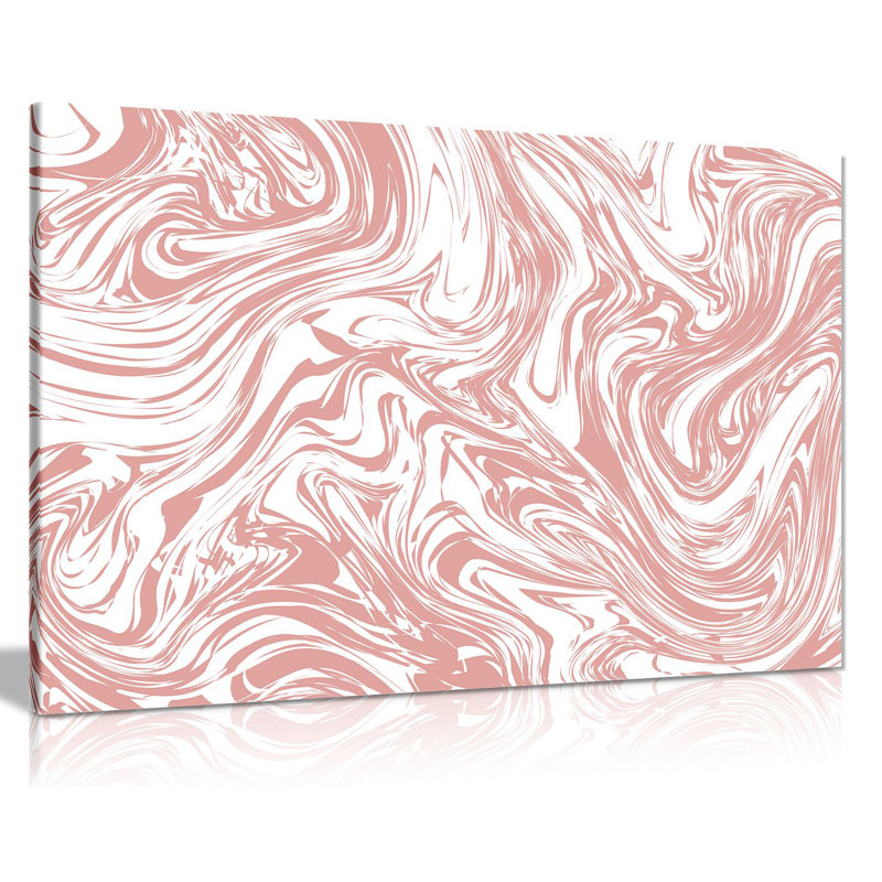 Pink Pastel Marble - Wrapped Canvas Print, 20cm H x 31cm W