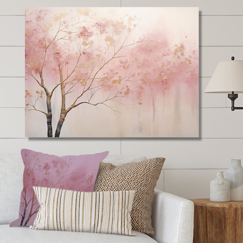Art sur toile, "Minimalisme rose et or II", 12" H x 20" W, Toile tendue