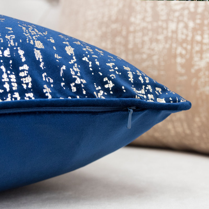  Housse de coussin carré et insert, Bleu, 20 po x 20 po, Polyester