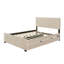 Lit plateforme tapissier en velours avec lit gigogne-106492948-129220312