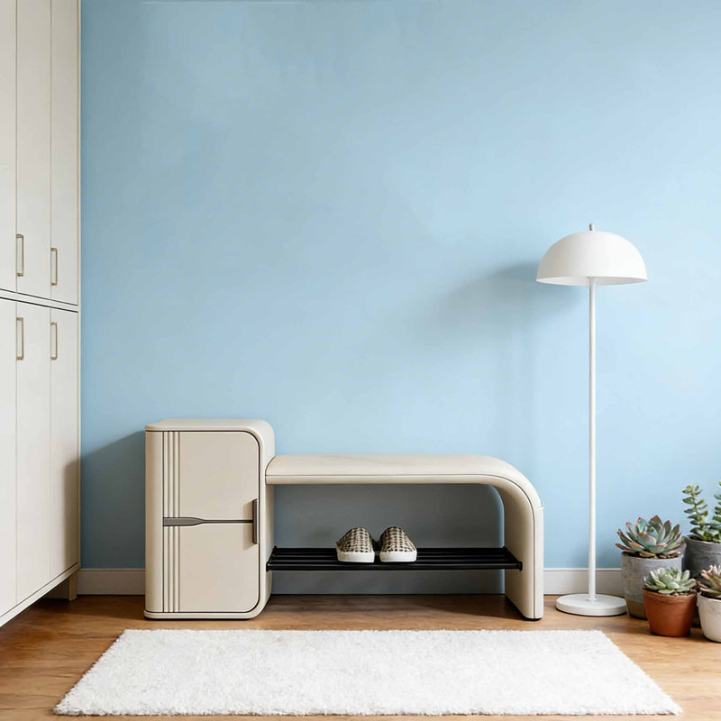 Italian style luxury shoe storage bench, 25.59" H x 47.24" W x 15.75" D