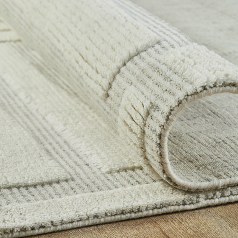Handmade Wool Geometric Area Rug, 9'6" x 13'6"