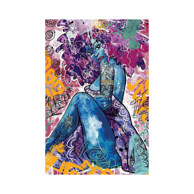 «Ife» par Justin Copeland, Toile tendue, H 40 po x l 26 po x P 1,5 po