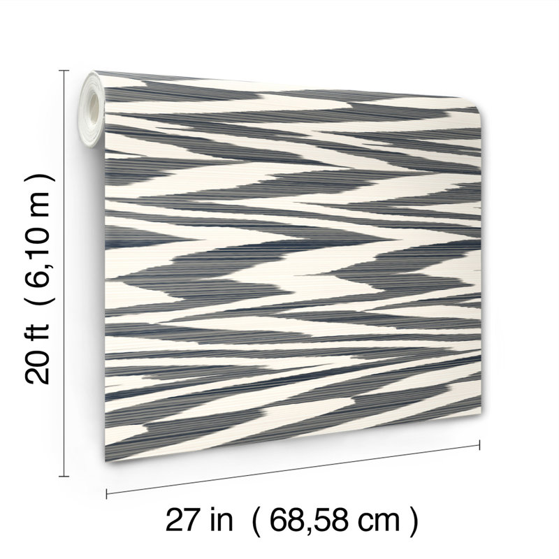 Papier peint adhésif zig zag flambé noir