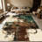 1PC Abstract Earth Tone Circle Brushstroke area rugs for Living Room, Soft and Comfortable, Suitable for all seasons, easy-to-maintain, machine washable Indoor floor mat, Under Table Farmhouse suitable for living room, dining room, bedroom, entryway,-1994762202