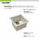 Houzer Quartztone 16 inch Slate Granite Composite Dual Mount Single Bowl Bar Sink - E-100 SLATE