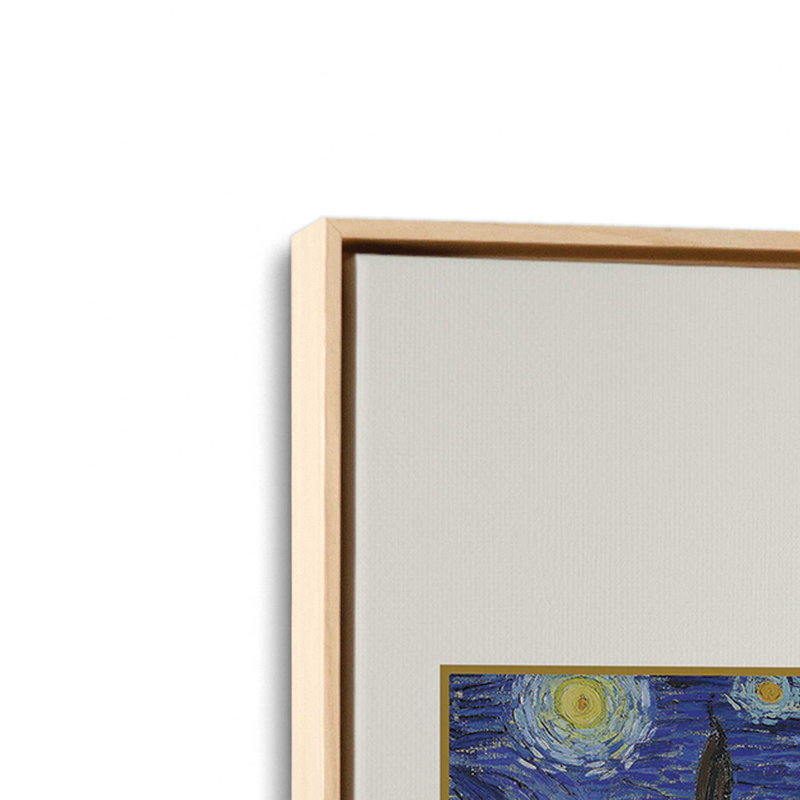 La nuit étoilée de Van Gogh, H 12,75 po x l 8,75 po, Cadre américain en érable flottant