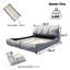 Lit élégant pour appartement, chambre d'amis, cadre de lit plateforme, lit plateforme tapissier avec dossier rembourré et structure en bois-2011910870-2011910868