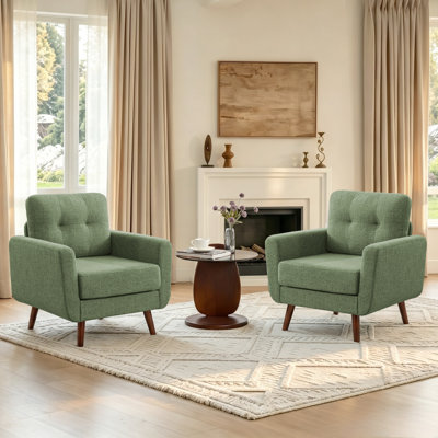 30" Wide Tufted Armchair Set Of 2