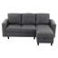 L-shaped 3 Seater Convertible Sofa With Led, Usb And Ottoman-666046892