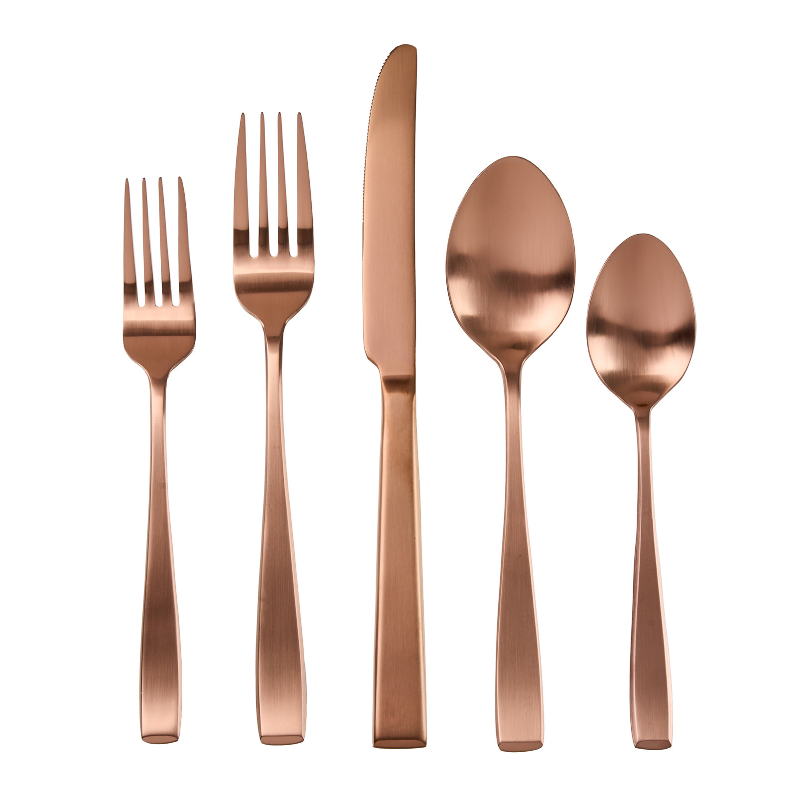 Flagstaff 20 Piece Flatware Set, Service for 4, Matte Copper