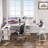 Hakime L-Shaped Metal Base Computer Desk