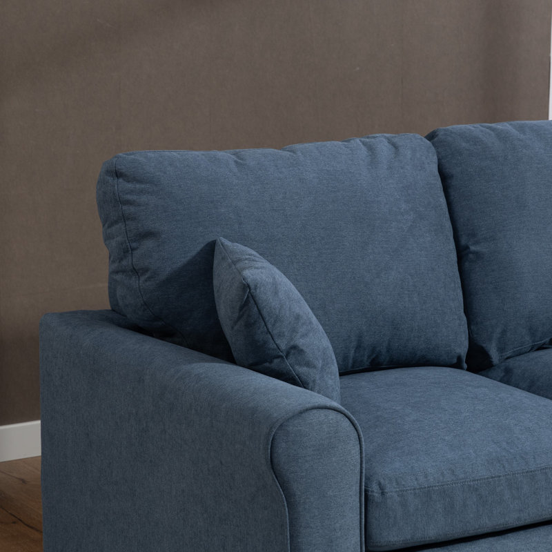 2 Seater Linen Blend Sofa Bed, Blue