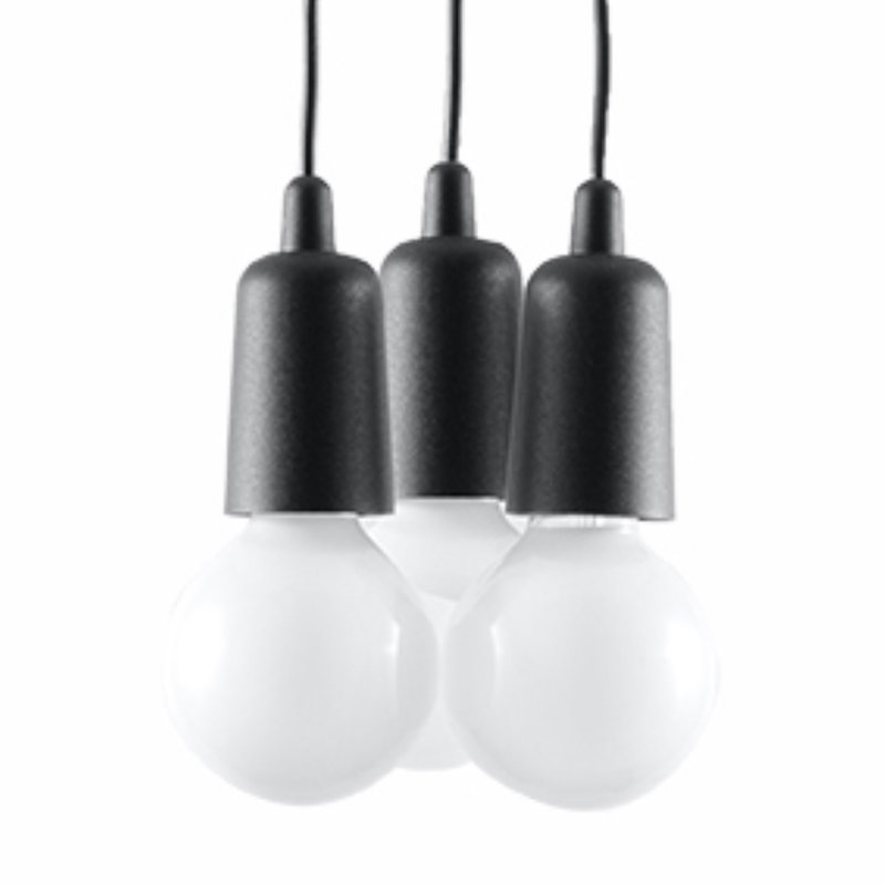 Ahva 3 - Light White Cluster Pendant, Black