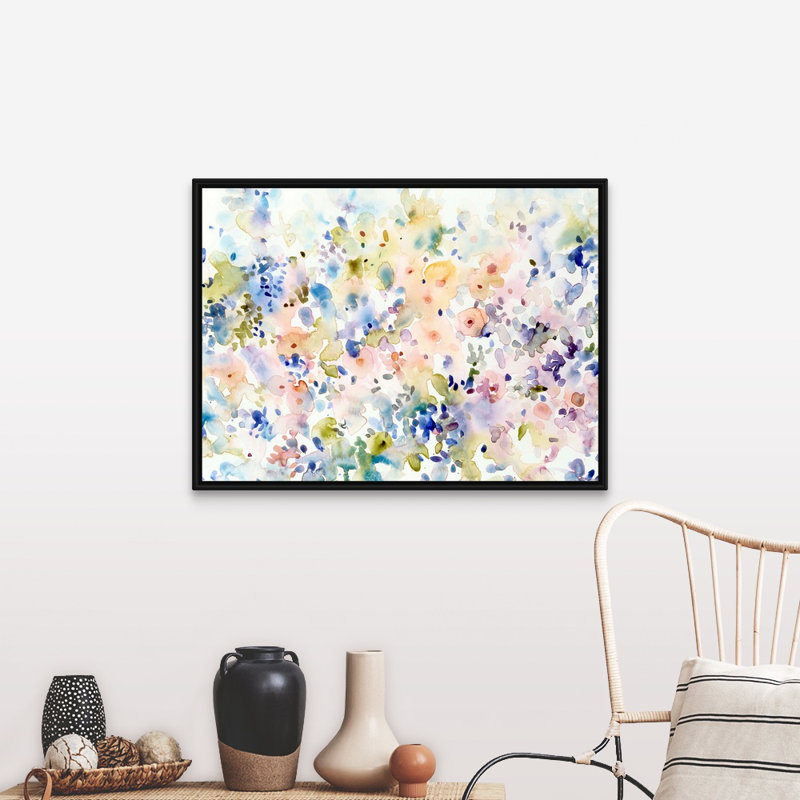 «Flowing Colors II» par Timothy O Toole, reproduction d'art sur toile, Cadre flottant noir, H 32 po x l 42 po x P 1,75 po