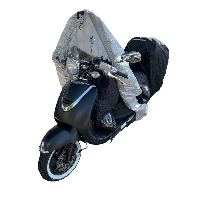 Housse de luxe pour moto avec sacoche arrière (L) noir