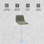 Tabouret de bar à hauteur réglable revêtu de cuir avec base en fer blanc-600679890