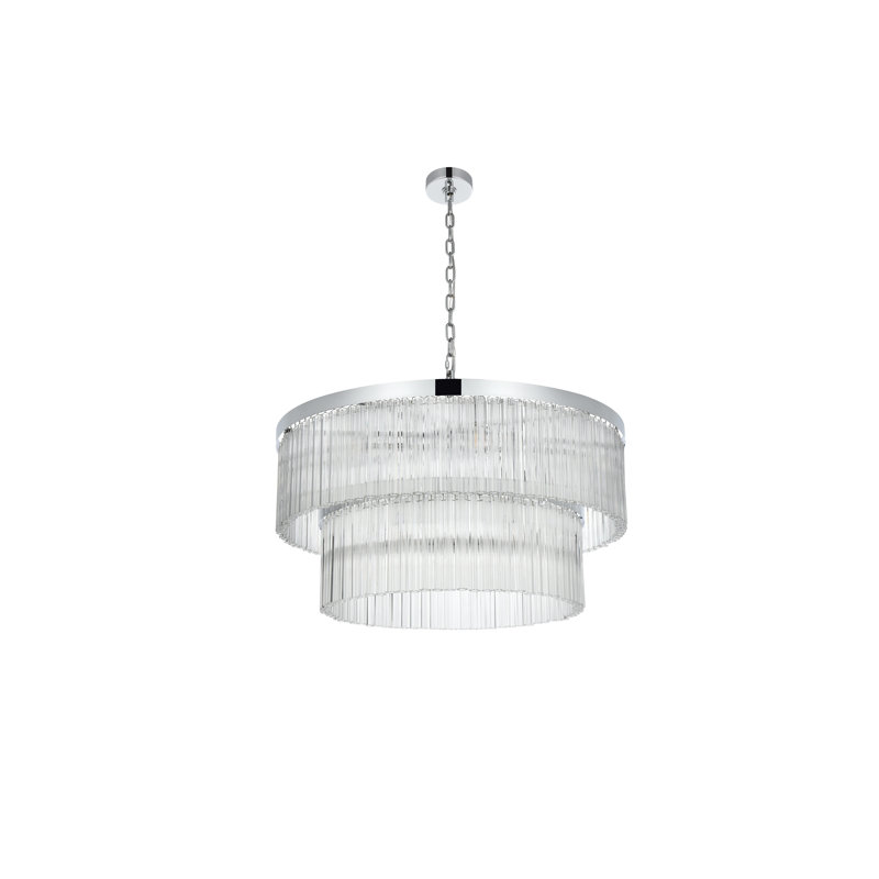 Lu 32 inch Chandelier, Chrome