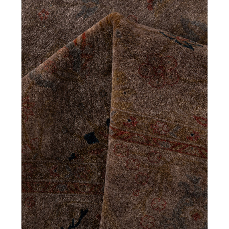 Overdyed Hand-Knotted Wool Modern-Contemporary Brown Area Rug 4' 9" x 6' 7"