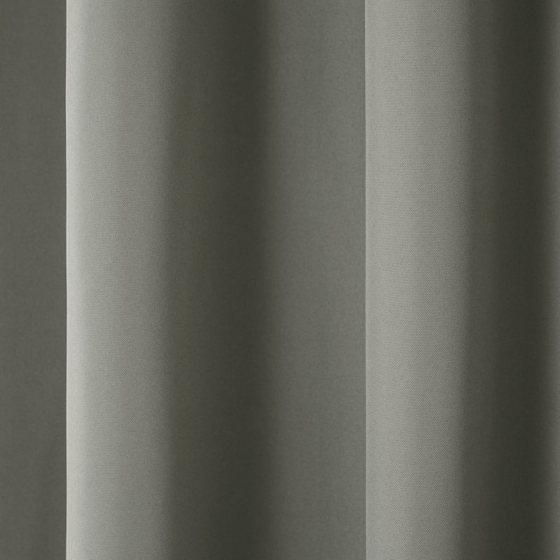 TOWN & COUNTRY BASICS Cabana Solid Indoor Outdoor Light Filtering Grommet Top Curtains 2-Pack Set, 54" W x 120" L, Gray