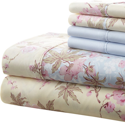 Ensemble de draps en microfibre à motif floral Fairview