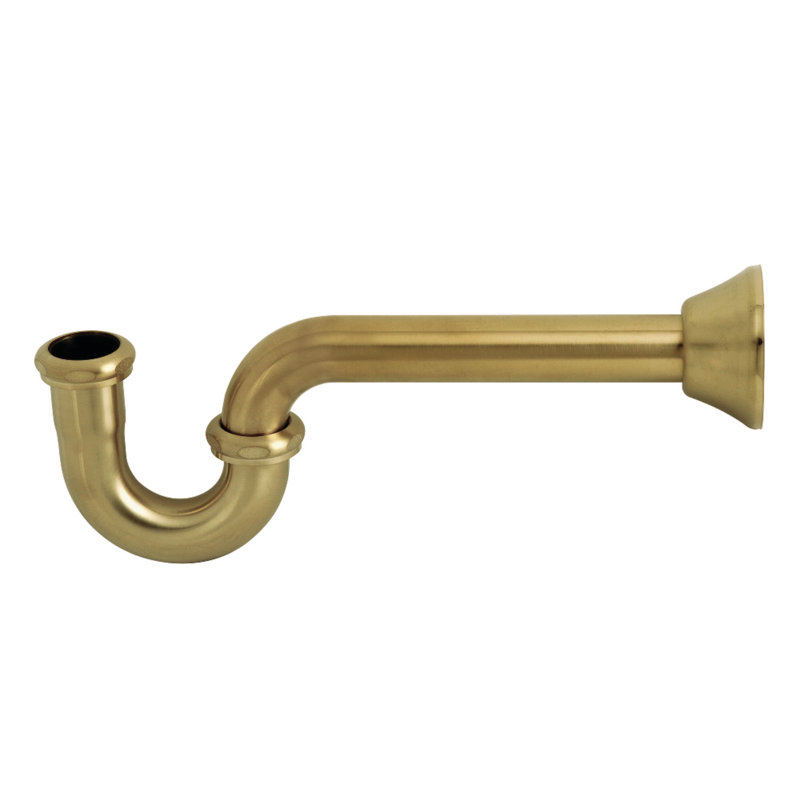 Kingston Brass Vintage 1-1/4 Inch Decor P-Trap, 18 Gauge, Brushed Brass