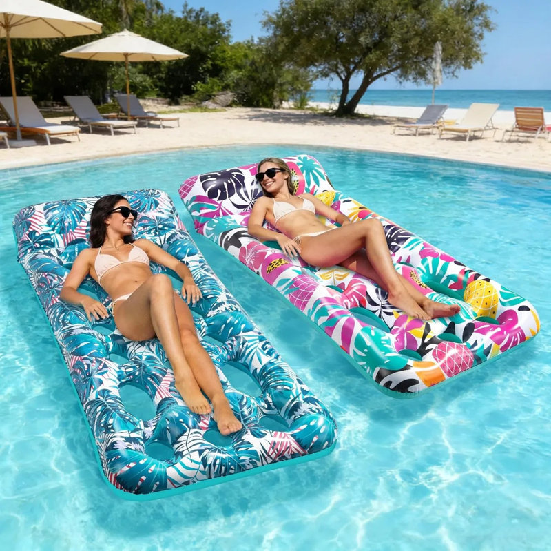 Flotteurs gonflables pour piscine pour adultes, chaise longue de piscine à bronzage rafraîchissant avec appui-tête, radeaux d'été pour lac, rivière, plage, piscine