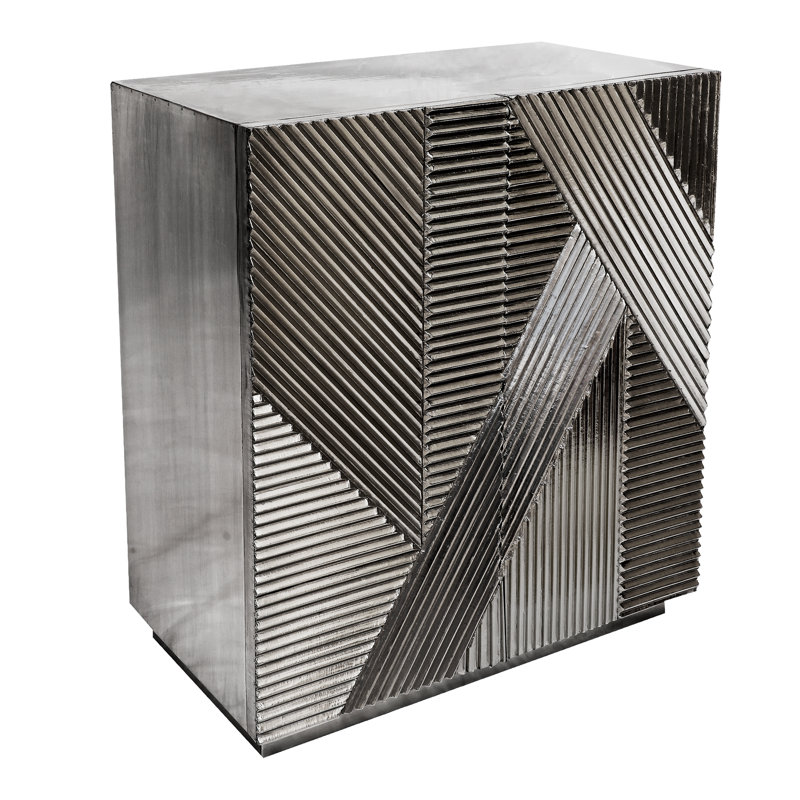 Silver 2 Door Wooden Cabinet