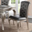 2 chaises de salle à manger traditionnelles, 2 coussins de siège et de dossier en similicuir gris