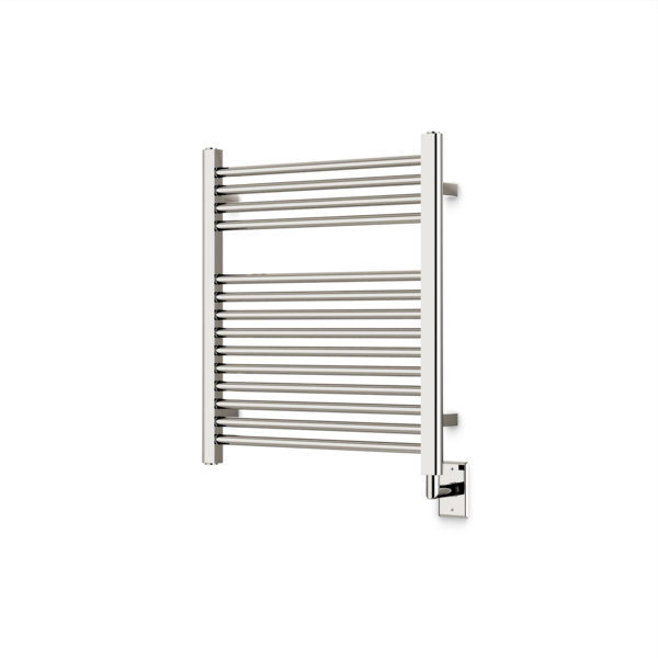 Denby Wall Mount Electric Towel Warmer, Polished Nickel, 27" H x 23.625" W x 5.19" D