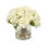 WHITE ROSES IN ETCHED VASE