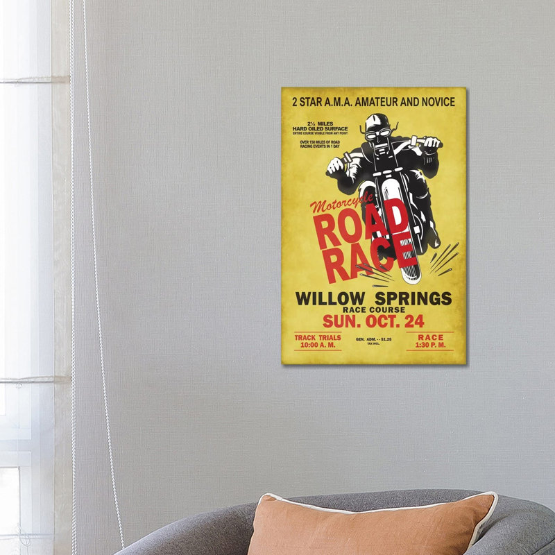Willow Springs Road Race by Mark Rogan - Wrapped Canvas Gallery-Wrapped Canvas Giclée, 66.04 cm H x 45.72 cm W x 1.91 cm D