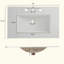 Meuble-lavabo antique de 30 po avec lavabo en céramique, meuble-lavabo moderne Mid-Century avec 2 portes à fermeture en douceur et grand espace de rangement, ensemble de meuble-lavabo simple autoportant rétro