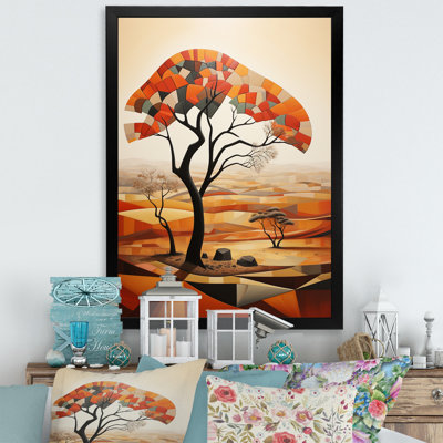 Cubist African Tree Landscape 3 - Art mural africain