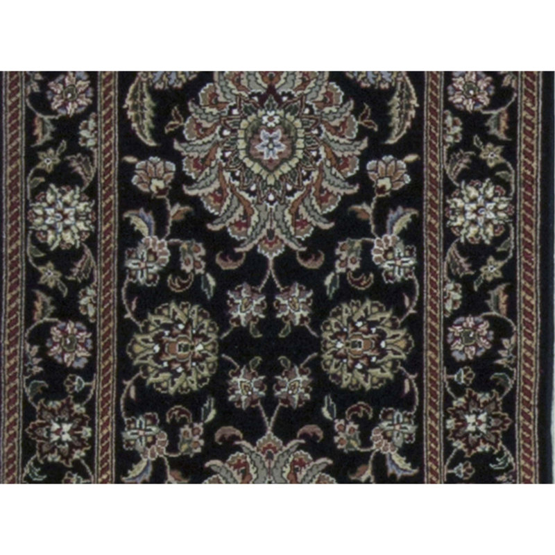 Manchuria Wool Oriental Area Rug in Black