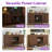 61" Modern Fluted Wine Bar Cabinet, Built-in Mini Fridge, Adjustable Shelves, Wine Rack & Glass Holder, Sideboard for Living Room & Dining Room, Walnut-138237040