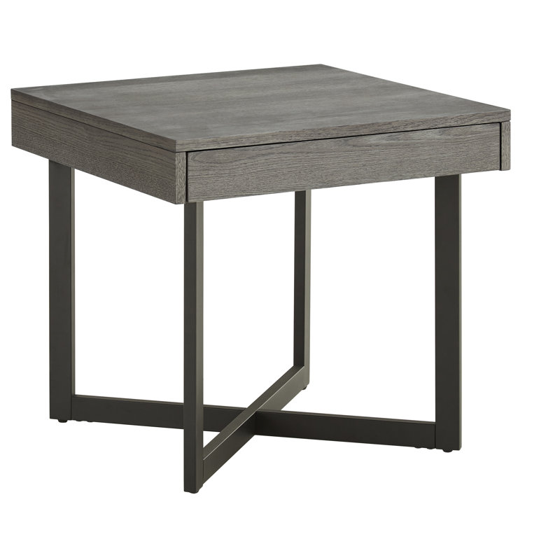 Burch End Table with Storage, Gray