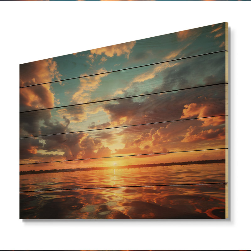 «Blue Orange Sky», photo sur bois, impression, H 30 po x l 40 po x P 0,78 po