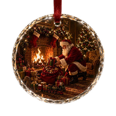Décorations de Noël, boules de Noël rondes en acrylique de 7,6 cm à suspendre au sapin, souvenir des fêtes, cadeau pour décorer votre intérieur en hiver.