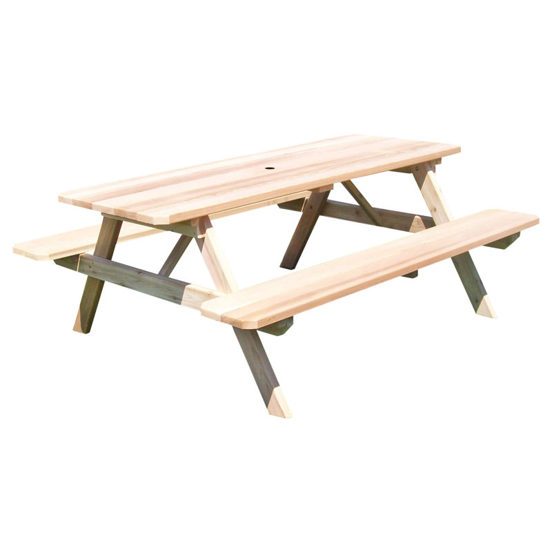 Table de pique-nique rectangulaire, Sans finition, 94 po x 60 po x 30 po