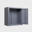 Armoire de garage en métal avec porte, armoire de rangement murale, armoire à outils flottante pour sous-sols, cuisines et entrepôts (gris, H 13,77 po)