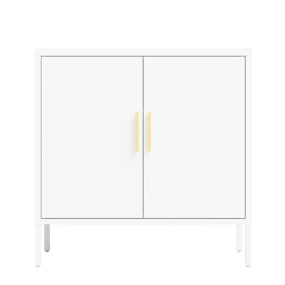 Classeur en métal de couleur blanche, 2 tablettes réglables pour et pour le bureau, verrouillable, serrure de haute qualité, résistance, hauteur de 31,68 po, largeur de 15,27 po, profondeur, fixation murale, facile à assembler avec schéma