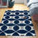 Mcfetridge Trellis Area Rug for Living Room Bedroom Dining Room Kitchen, Navy/White