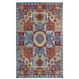 Hand Knotted Wool Area Rug in Blue